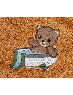 Bébé - Sortie de bain bébé - Miel Blanc Ours bain 03