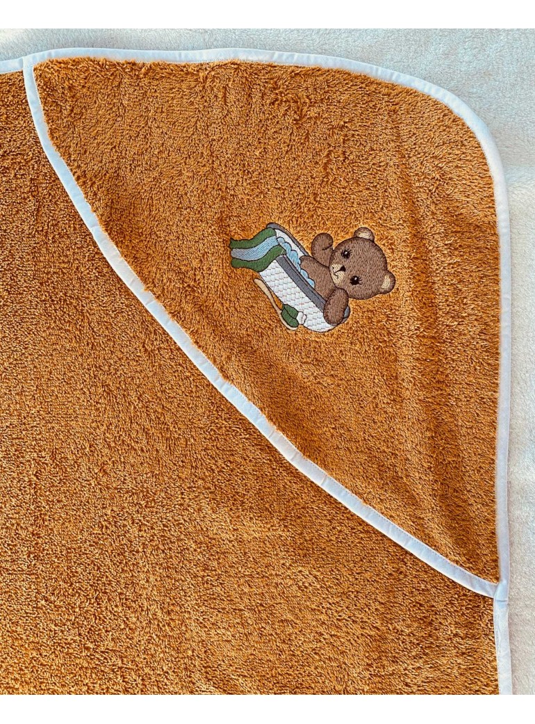 Bébé - Sortie de bain bébé - Miel Blanc Ours bain 02
