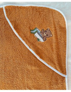 Bébé - Sortie de bain bébé - Miel Blanc Ours bain 02