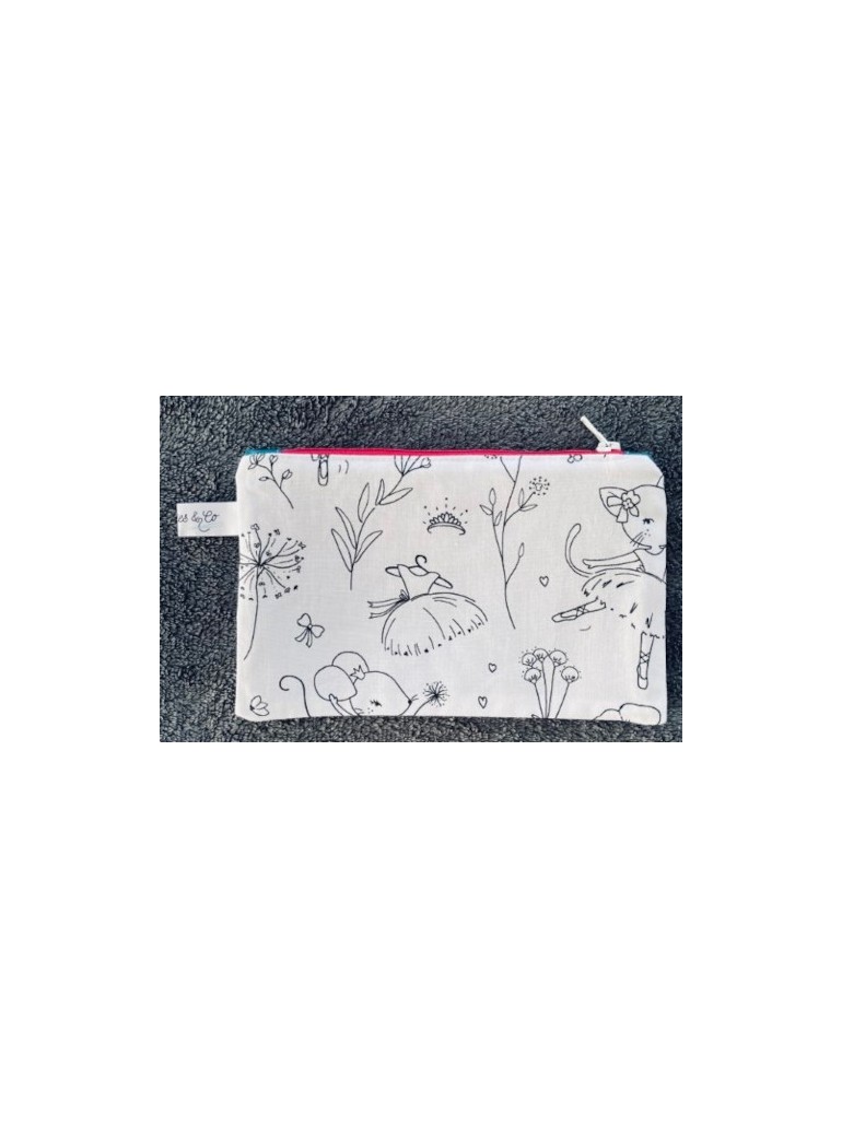 broderiesetco broderie Trousse à colorier Souricette pétrole 01