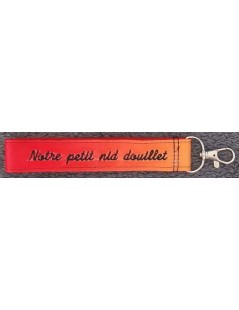broderiesetco broderie Porte clé orange nid douillet