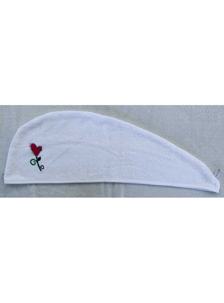 broderiesetco broderie Sèche cheveux - Blanc fleur 01