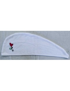 broderiesetco broderie Sèche cheveux - Blanc fleur 01