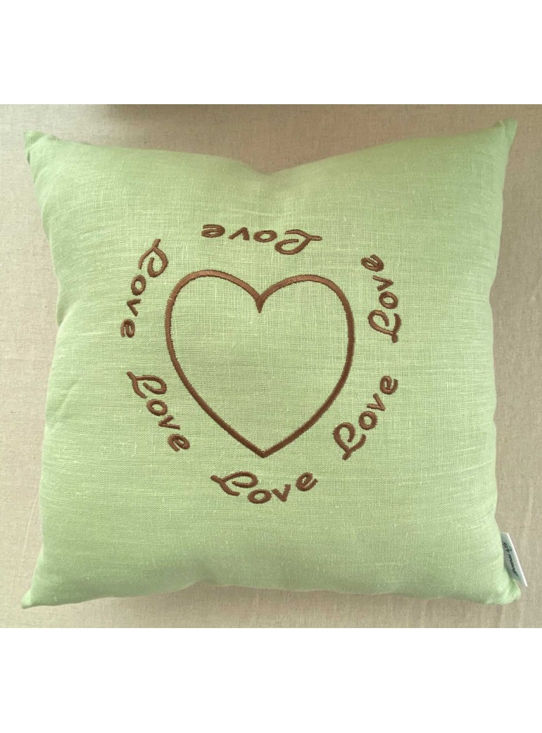 BroderiesetCo Broderie Coussin lin carré - modèle 2A