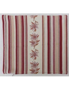 broderiesetco broderie Coussin montagne Bande edelweiss bordeaux recto