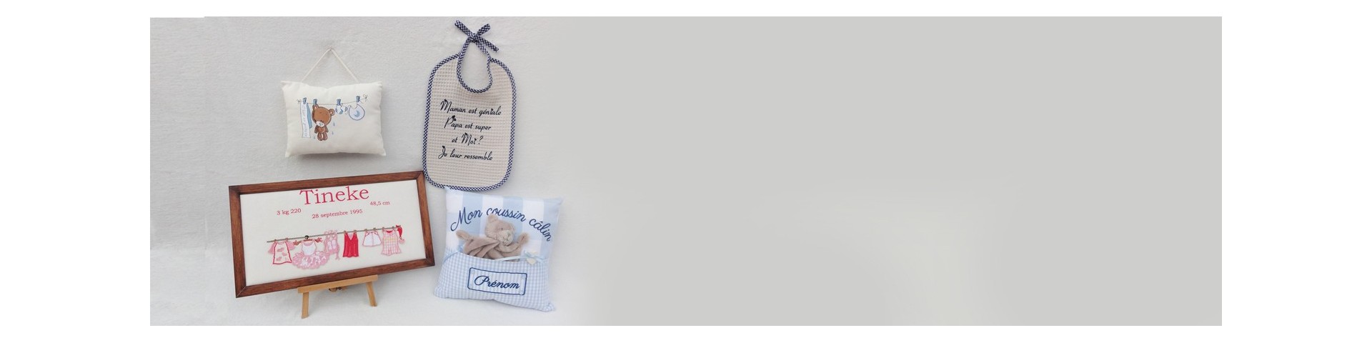 Bavoir brodé-achat chez Broderies & Co Suisse